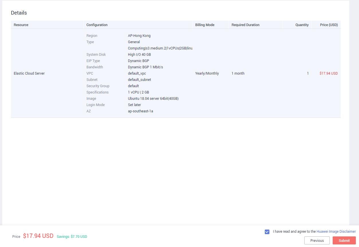 Buying and LoggingHUAWEI CLOUD