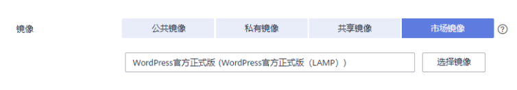 “选择wordpress镜像”