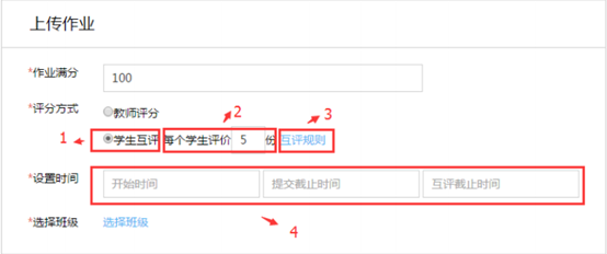 学生互评设置