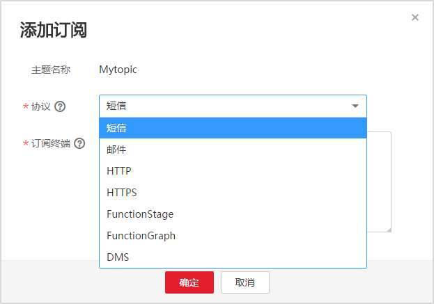 创建告警通知主题